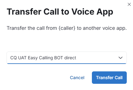 Transfer to queue dialog
